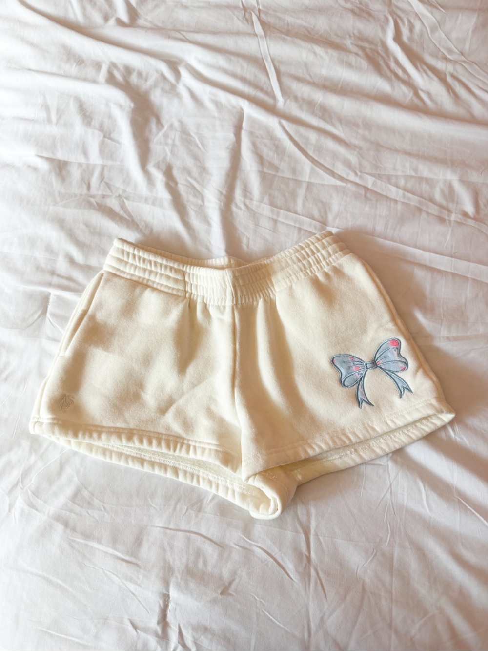 Altar’d State Revival Cream Embroidered Bow Lounge Shorts Size XS